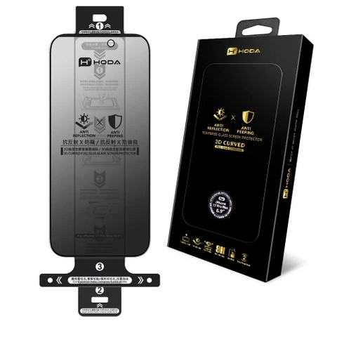 Kính 3D CURVED chống chói + chống nhìn trộm cho iPhone 17 series