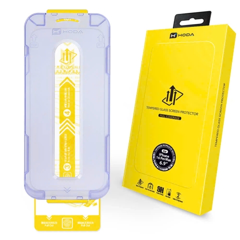 Kính 0.33mm kèm khung trong suốt có viền đen cho iPhone 16 series