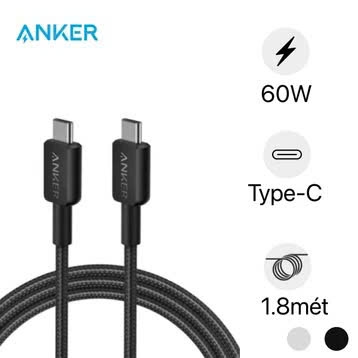 Cáp Type C to Type C Anker 322 dài 1.8m - A81F6