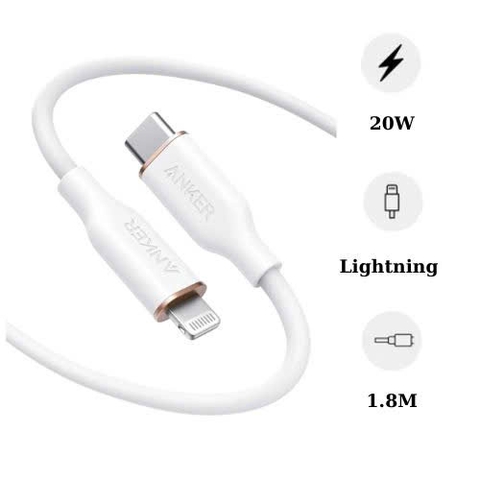 Cáp Type C to Lightning Anker PowerLine III Flow dài 1.8M - A8663