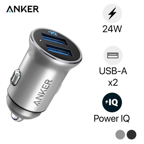 Tẩu Sạc ô tô Anker 2 Cổng PowerDrive 2 Alloy Metal - A2727
