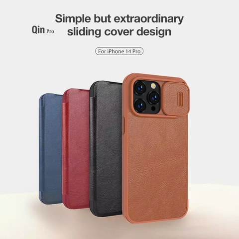 Bao da Nillkin Qin Pro Series cho iPhone 14 Pro 6.1 (2022)