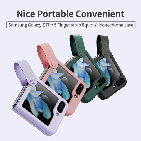 Ốp lưng Nillkin Flex Flip Finger Strap silicon cho Samsung Galaxy Z Flip5 (Z Flip 5), W24 Flip