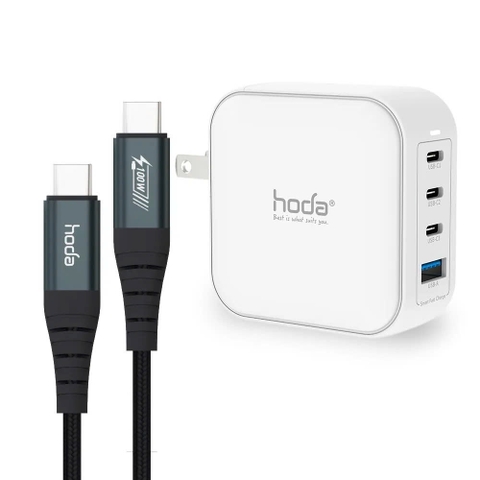 bộ sạc nhanh thông minh 4 cổng PD 100W 5A USB-C sang C dài 150cm