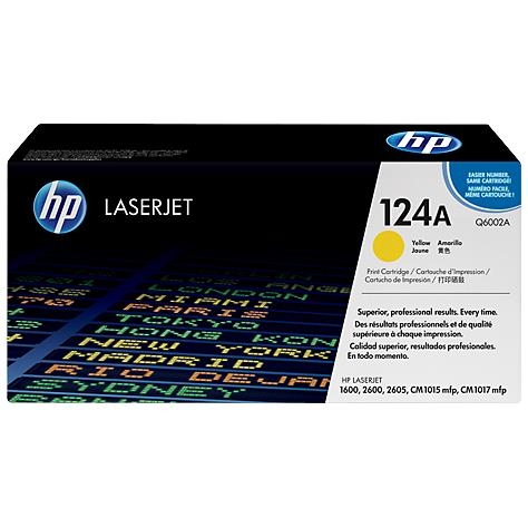 HP 124A Yellow Original LaserJet Toner Cartridge (Q6002A)