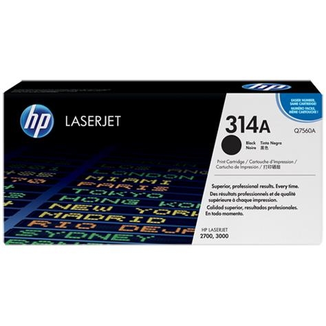 HP 314A Black Original LaserJet Toner Cartridge (Q7560A)