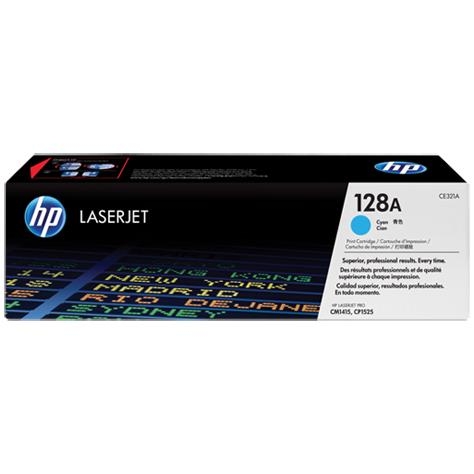 HP 128A Cyan Original LaserJet Toner Cartridge (CE321A)