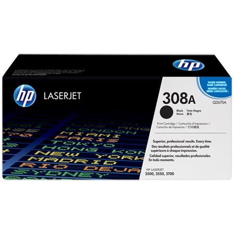 HP 308A Black Original LaserJet Toner Cartridge (Q2670A)