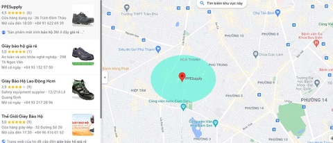 Giày bảo hộ công trình giá rẻ tphcm trên google Maps