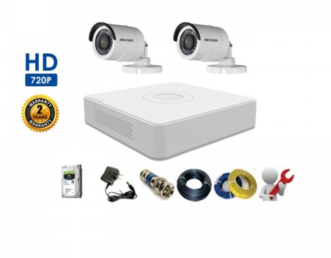 Bộ 2 Camera Thân HIKVISION 1.0MP