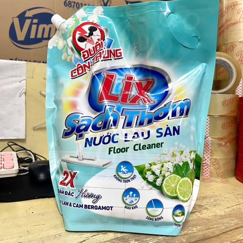 Nước Lau Sàn Lix Sạch Thơm Hương Linh Lan & Cam Bergamot, đuổi côn trùng