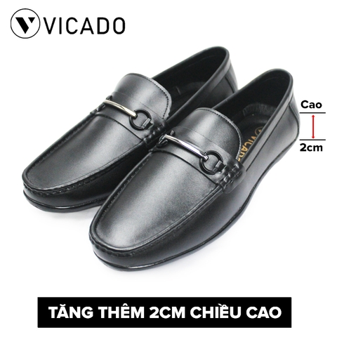 Giày lười nam da bò cao cấp tăng chiều cao 2cm Loafer VICADO VA1069