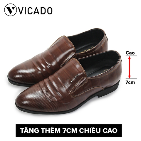 Giày lười nam da bò cao cấp tăng chiều cao 7cm Loafer VICADO VB1120