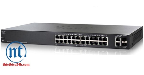 Thiết bị chia mạng Cisco SLM224PT-EU SF 200-24P - Switch thông minh, Cổng quang