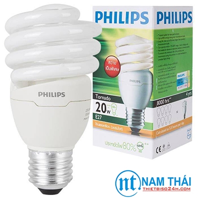 Bóng đèn Compact Philips tích hợp tương thích điện từ (EMC) Tornado 20W