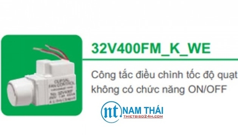 Công tắc điều chỉnh tốc độ quạt 400W, không ON/OFF (32V400FM_K_WE)