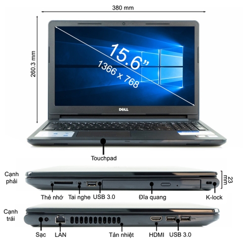 Laptop Dell Inspiron N3576A P63F002N76A