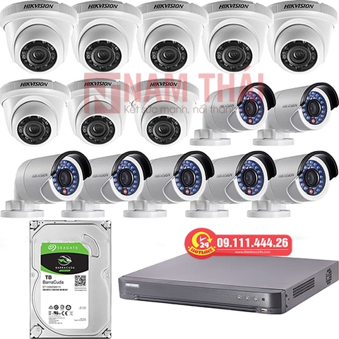 Lắp đặt trọn bộ 15 camera giám sát 2.0M Hikvision