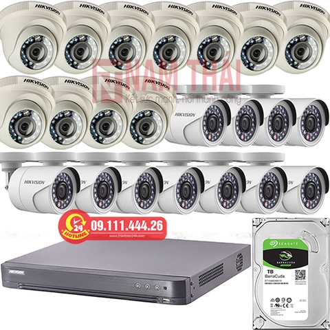 Lắp đặt trọn bộ 22 camera giám sát 1.0M Hikvision