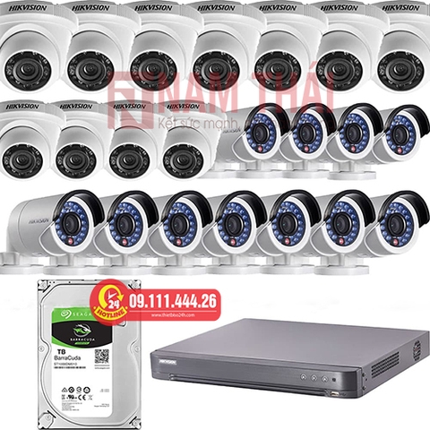 Lắp đặt trọn bộ 22 camera giám sát 2.0M Hikvision