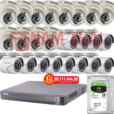 Lắp đặt trọn bộ 24 camera giám sát 1.0M Hikvision