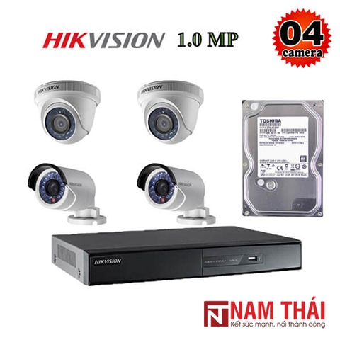 Lắp Đặt Trọn Bộ 4 Camera IP Giám Sát 1.0M Hikvision