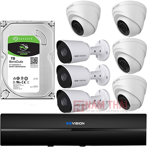 Lắp đặt trọn bộ 7 camera giám sát 2.0MP KBvision