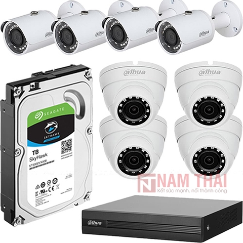 Lắp đặt trọn bộ 8 camera giám sát 1.0MP Dahua