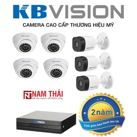 Lắp đặt trọn bộ 7 camera IP giám sát 2.0MP KBvision