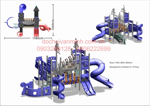 Nhà Liên Hoàn Ngoài Trời Dành Cho Trẻ Em