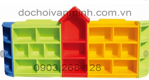 Tủ Đựng Đồ Chơi Mái Nhà Sắc Màu
