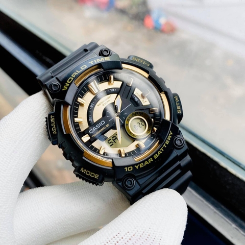 Casio Worldtime AEQ-110BW-9A Pin 10 năm - Chống nước 100m bơi lội - Giờ thế giới