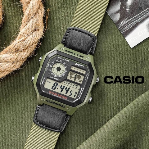 CASIO WORLDTIME AE-1200WHB-3B | PIN 10 NĂM | AE-1200WHB-3BVDF