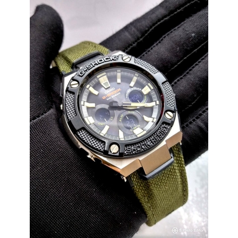 G-Shock GST-S330AC-3ADR Vỏ Thép | Dây Vải | GST-S330AC-3A Pin Năng Lượng Mặt Trời