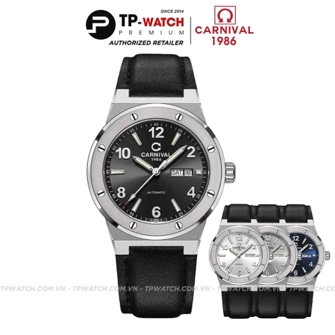 Đồng Hồ Nam Dây Da Carnival 8089G-VT-DD Automatic - Kính Sapphire - Size 42mm - 4 Màu - 8089G-VT-DD-D - 8089G-VT-DD-T - 8089G-VT-DD-TX - 8089G-VT-DD-X