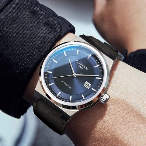 Đồng Hồ Nam Dây Da Carnival 8092G-VT-DD Automatic - Kính Sapphire - Size 42mm - 3 Màu - 8092G-VT-DD-D - 8092G-VT-DD-T - 8092G-VT-DD-X