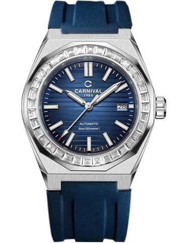 Đồng Hồ Nam Dây Cao Su Carnival 8107G-VT-DCS Automatic - Kính Sapphire - Size 42mm - 2 Màu - 8107G-VT-DCS-D - 8107G-VT-DCS-X