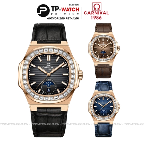 Đồng Hồ Nam Dây Da Carnival Nautilus 8110G-VH-DD Automatic - Kính Sapphire - Size 41mm - 3 Màu - 8110G-VH-DD-D - 8110G-VH-DD-N - 8110G-VH-DD-X
