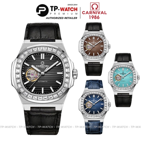 Đồng Hồ Nam Dây Da Carnival Nautilus 8128G-VT-DD Automatic - Kính Sapphire - Size 41mm - 4 Màu - 8128G-VT-DD-D - 8128G-VT-DD-X - 8128G-VT-DD-N - 8128G-VT-DD-XDT
