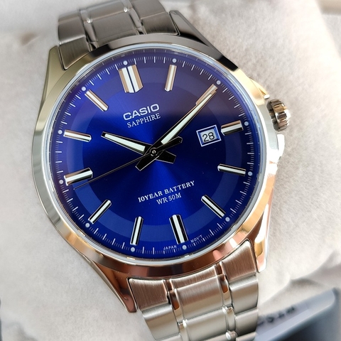 CASIO STANDARD MTS-100D-2AVDF DÂY THÉP | MTS-100D-2A - KÍNH SAPPHIRE - PIN 10 NĂM