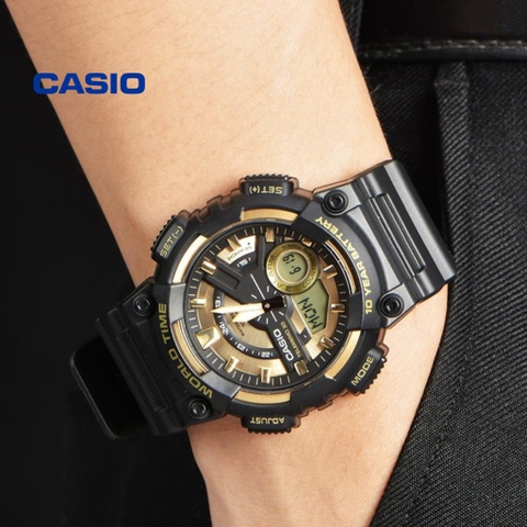 Casio Worldtime AEQ-110BW-9A Pin 10 năm - Chống nước 100m bơi lội - Giờ thế giới