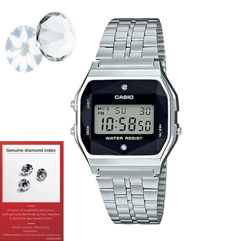 Casio Unisex A159WAD-1DF Kim Cương Tự Nhiên | Made in Japan | Pin 7 Năm |  A159WAD-1