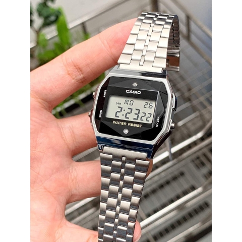 Casio Unisex A159WAD-1DF Kim Cương Tự Nhiên | Made in Japan | Pin 7 Năm |  A159WAD-1