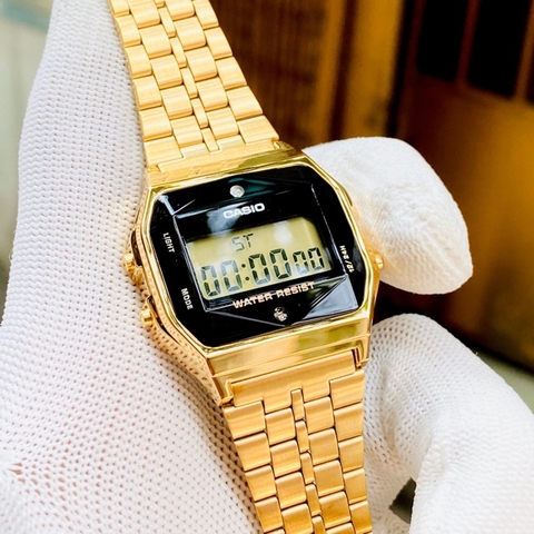 Casio Unisex A159WGED-1DF Kim Cương Tự Nhiên | Made in Japan | Pin 7 Năm | A159WGED-1
