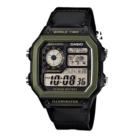 CASIO WORLDTIME AE-1200WHB-1B | PIN 10 NĂM | AE-1200WHB-1BVDF
