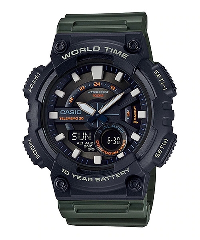 Casio Worldtime AEQ-110W-3A Pin 10 năm - Chống nước 100m bơi lội - Giờ thế giới