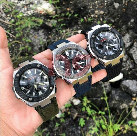 G-SHOCK GST-S330AC-3A DÂY VẢI DÙ CORDURA G-STEEL NĂNG LƯỢNG MẶT TRỜI | GST-S330AC-3ADR