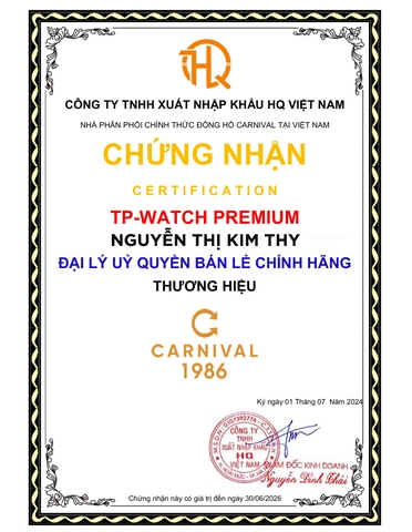 Đồng Hồ Nữ Dây Da Carnival 8161L-VH-DD-N Máy Quartz - Kính Sapphire - Size 34mm