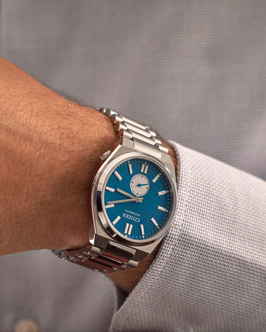 Đồng Hồ Nam Dây Thép Citizen Automatic Tsuyosa Small Second Blue NK5010-51L - Size 40mm