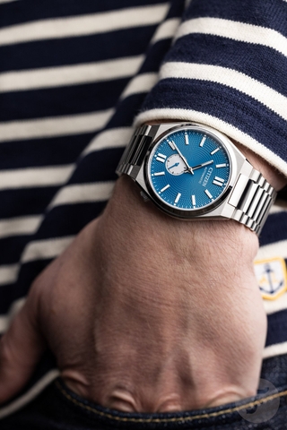 Đồng Hồ Nam Dây Thép Citizen Automatic Tsuyosa Small Second Blue NK5010-51L - Size 40mm